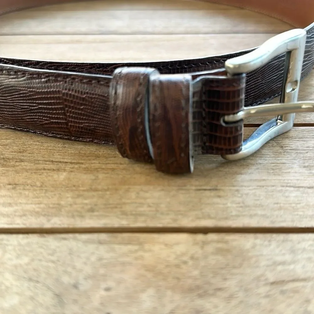 Cole Haan Genuine Leather Brown Textured Men’s Belt 42
